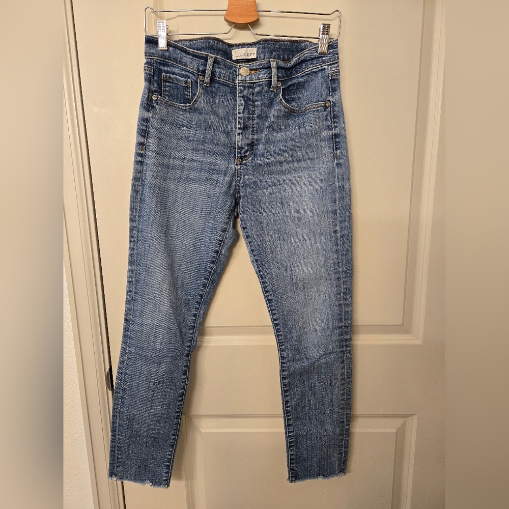 Ann Taylor Loft High Waist Skinny Jeans - Light Wash